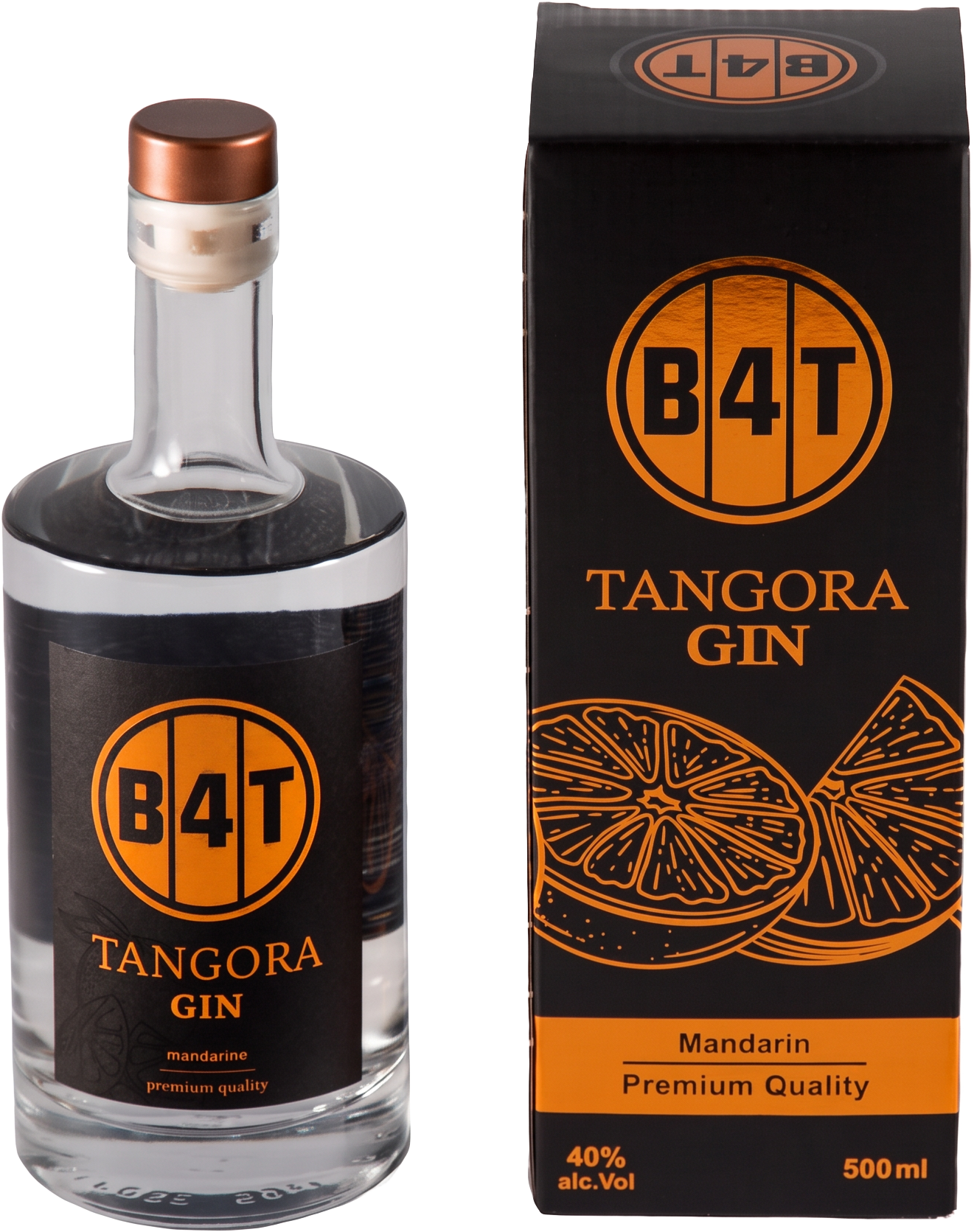 B4T Tangora Gin bottle with mandarin gift box